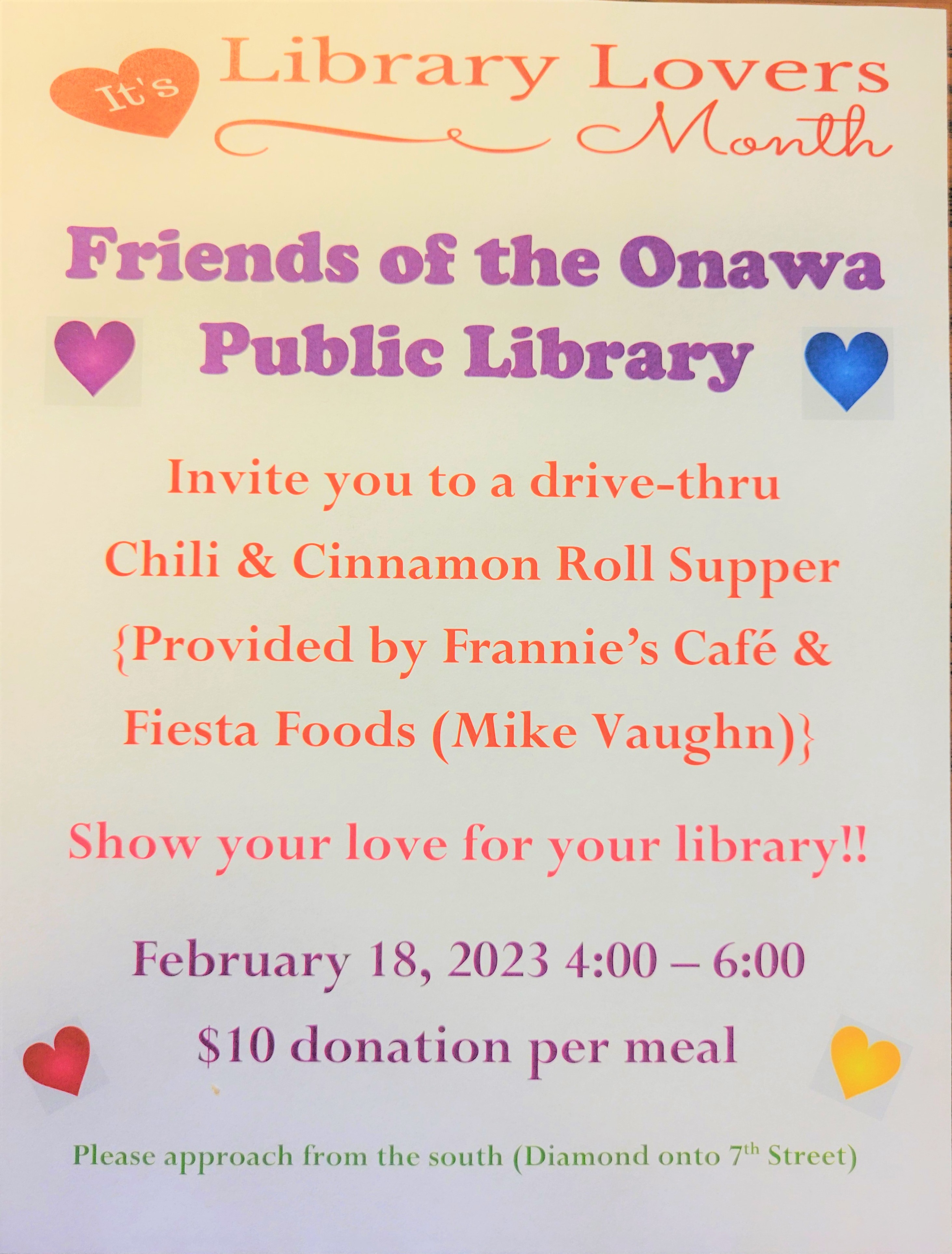 Friends of the Library Onawa Public Library